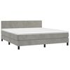 vidaXL Letto a Molle con Materasso e LED Grigio Chiaro 160x200 cm Velluto