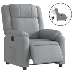 vidaXL Poltrona Elettrica Reclinabile Grigio Chiaro in Tessuto