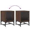 vidaXL Comodino con Anta in Vetro Rovere Marrone 35x37x50 cm