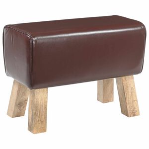 vidaXL panca 60 x 30 x 45 cm Pelle Vera Marrone Scuro