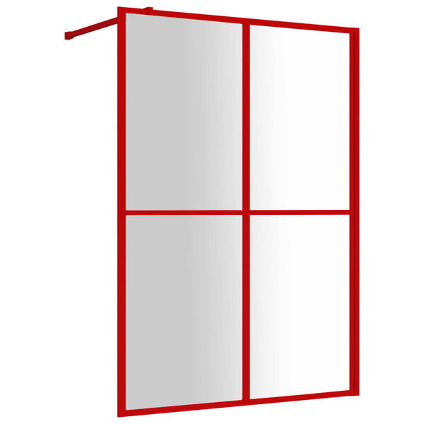 vidaXL Parete per Doccia Walk-in Vetro Trasparente ESG 140x195cm Rossa