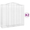 vidaXL Cesti Gabbioni ad Arco 2 pz 200x50x180/200 cm Ferro Zincato
