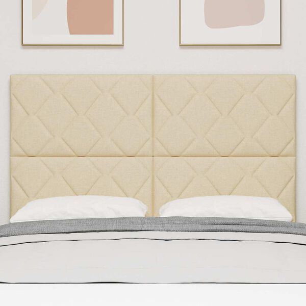 vidaXL Testiera Crema 160 cm Tessuto