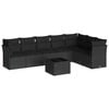 vidaXL Set Divani da Giardino con Cuscini 8 pz Nero in Polyrattan