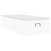 vidaXL Struttura Letto Pouf con Materasso Bianco 90x200 cm Similpelle