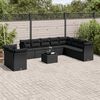 vidaXL Set Divani da Giardino 11 pz con Cuscini in Polyrattan Nero