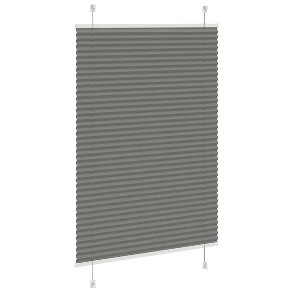 vidaXL Tenda Plissettata Antracite 90x100 cm Larghezza Tessuto 89,4 cm