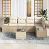 vidaXL Set Divano da Giardino 6 pcs Beige e Crema polyrattan