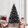 vidaXL Albero di Natale artificiale con luci integrate Nero 210 cm PVC
