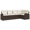 vidaXL Set di divani 5 pz Marrone Poliestere