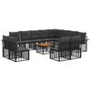 vidaXL Set di divani da esterno 13 pcs Nero e Grigio scuro Poliestere