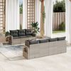 vidaXL Set Divano da Giardino 8pz con Cuscini Grigio Chiaro Polyrattan
