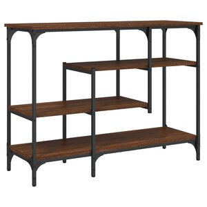 vidaXL Tavolino Consolle con Ripiani Rovere Marrone 100x35x75 cm