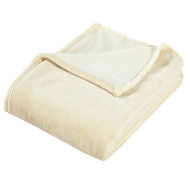 vidaXL Coperta Crema 150x200 cm in Poliestere