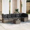 vidaXL Set Divano da Giardino con cuscino 7 pcs Grigio polyrattan