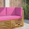 vidaXL Cuscino per divano da esterno 3 pcs Rosa Poliestere