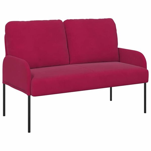 vidaXL Divani con cuscino 110cm Rosso Vino Legno compensato