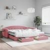 vidaXL Divano Letto Estraibile con Cassetti Rosa 100x200 cm Velluto
