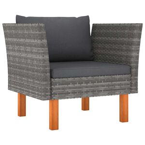 vidaXL Divano da Giardino in Polyrattan e Massello di Eucalipto