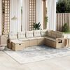 vidaXL Set Divano da Giardino 8 pz con Cuscini Beige in Polyrattan