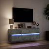 vidaXL Mobile TV a Parete con Luci LED Grigio Cemento 130x31x45 cm