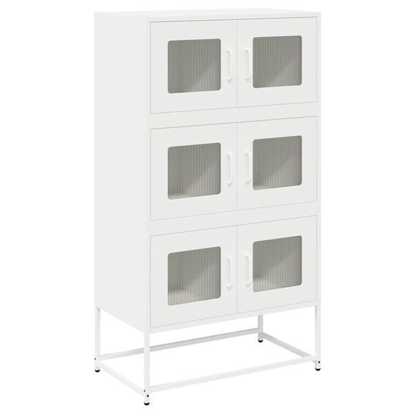 vidaXL Credenza Bianca 68x39x123 cm in Acciaio