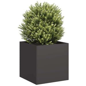 vidaXL Fioriera Nera 40x40x40 cm in Acciaio Laminato a Freddo