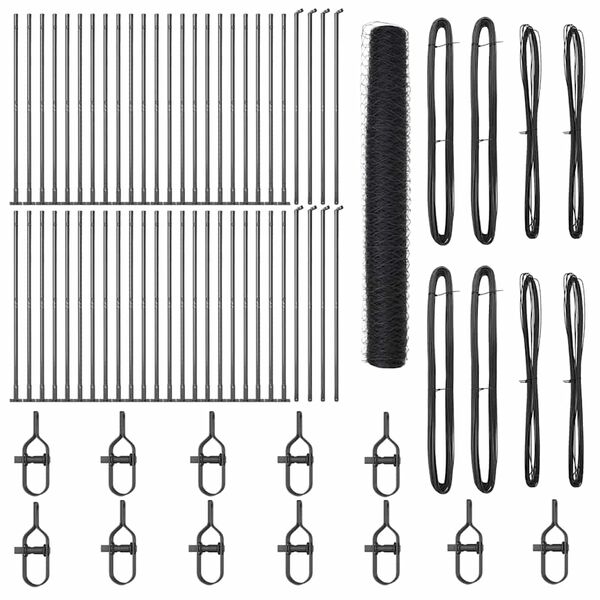 vidaXL Palo della recinzione Grigio 100 x 1,2 m (rete da 36 mm)