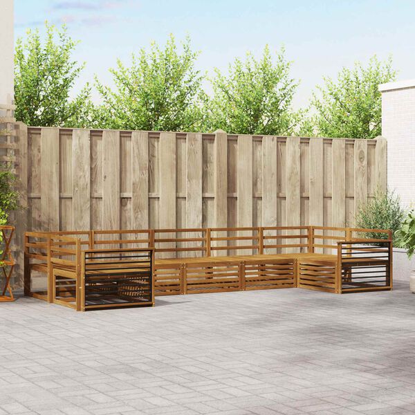 vidaXL Set divani 7 pcs Naturale Legno di Acacia Massello