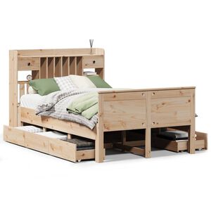 vidaXL Letto Libreria senza Materasso 135x190 cm in Legno di Pino
