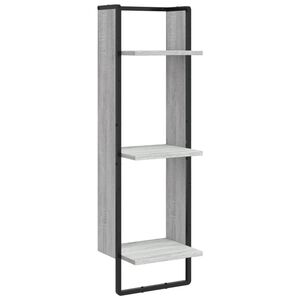 vidaXL Scaffale Parete 3 Ripiani Grigio Sonoma 30x25x100cm Multistrato