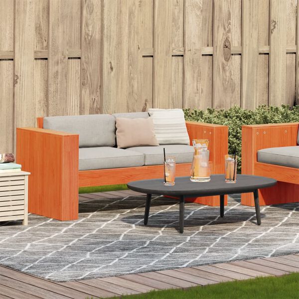 vidaXL Divano Giardino 2 Posti Marrone Cera 134x60x62 cm Massello Pino