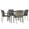vidaXL Set da Pranzo da Giardino 5 pz con Cuscini in Polyrattan Grigio