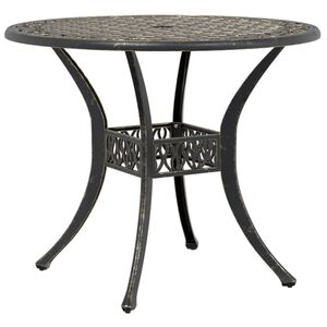 vidaXL Tavolo da Giardino Bronzo &Oslash;90x75 cm in Alluminio Pressofuso