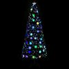 vidaXL Albero Natale con Fiocchi di Neve a LED Nero 240cm Fibra Ottica