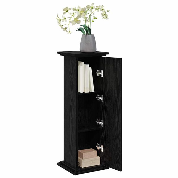 vidaXL Supporto di esposizione con porta Rovere Nero 31 x 30 x 90 cm