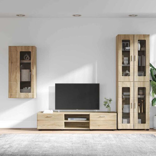 vidaXL Set mobile TV con porta FLORIN Rovere Sonoma Legno multistrato