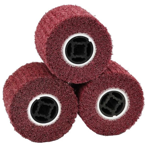 vidaXL Rulli Abrasivi 3 pcs Rosso 12 x 12 x 10 cm Fibre sintetiche