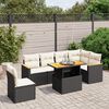vidaXL Set Divani da Giardino con Cuscini 7pz Nero Polyrattan