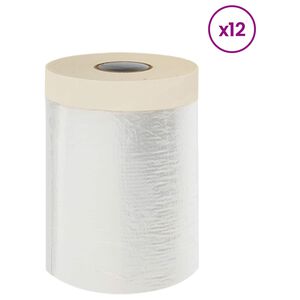 vidaXL Telo per Polvere con Nastro Adesivo 12 pz Trasparente HDPE