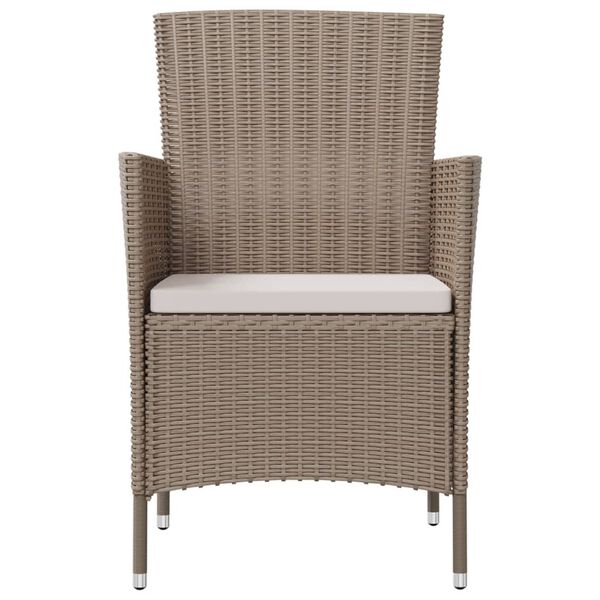 vidaXL Sedie da Giardino con Cuscini 2 pz in Polyrattan Beige