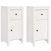 vidaXL Credenze 2 pz Bianche 40x35x80 cm in Legno Massello di Pino