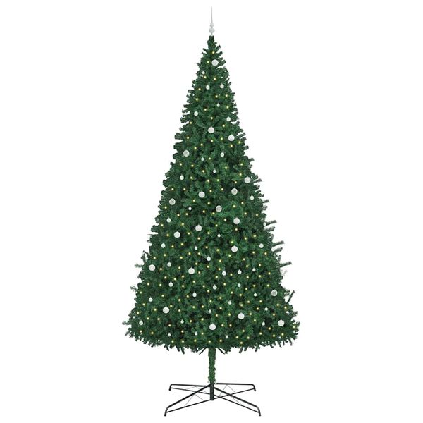 vidaXL Albero di Natale con luci a corde decorative Verde 400 cm PVC