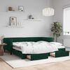 vidaXL Divano Letto Estraibile Cassetti Verde Scuro 100x200cm Velluto