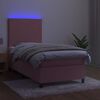 vidaXL Letto a Molle con Materasso e LED Rosa 90x190 cm in Velluto