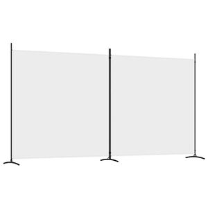 vidaXL Divisorio a 2 Pannelli Bianco 348x180 cm Tessuto