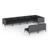 vidaXL Divani da Giardino 8 pz con Cuscini in Polyrattan Grigio Scuro