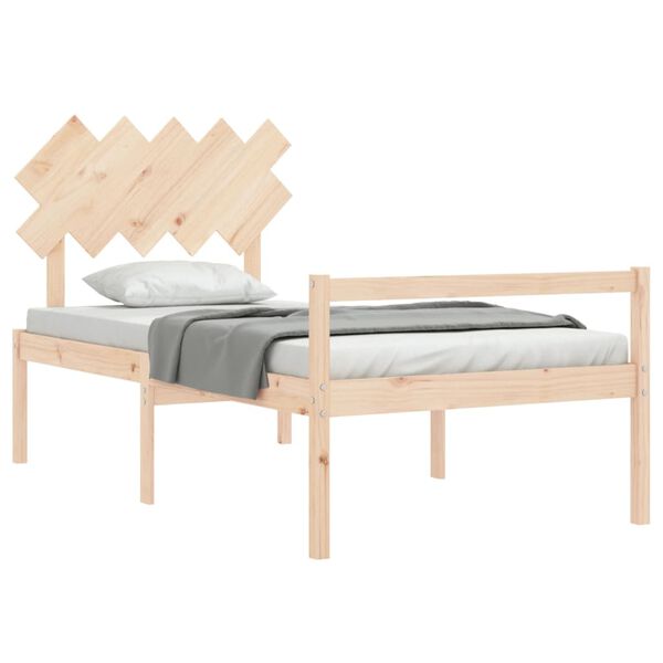 vidaXL Letto per Anziani con Testiera 100x200 cm in Legno Massello