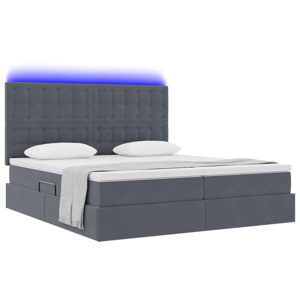 vidaXL Letto con testiera Grigio scuro 180 x 200 cm Velluto