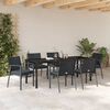 vidaXL Set da Pranzo per Giardino 7 pcs Nero e Grigio Rattan in PE